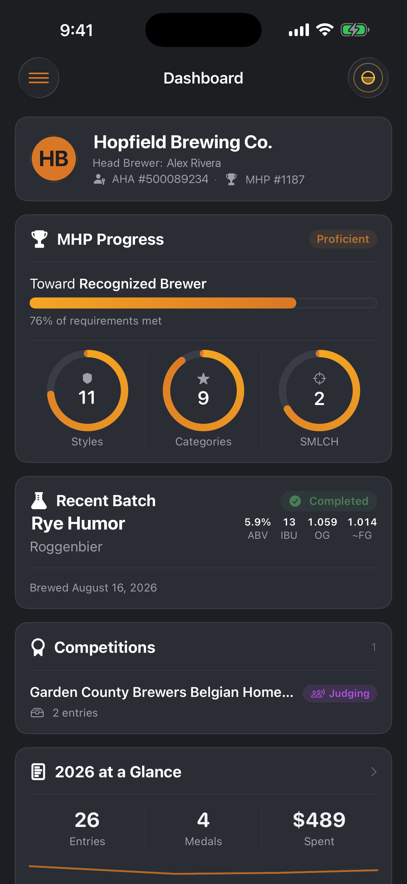 Grist iPhone Dashboard